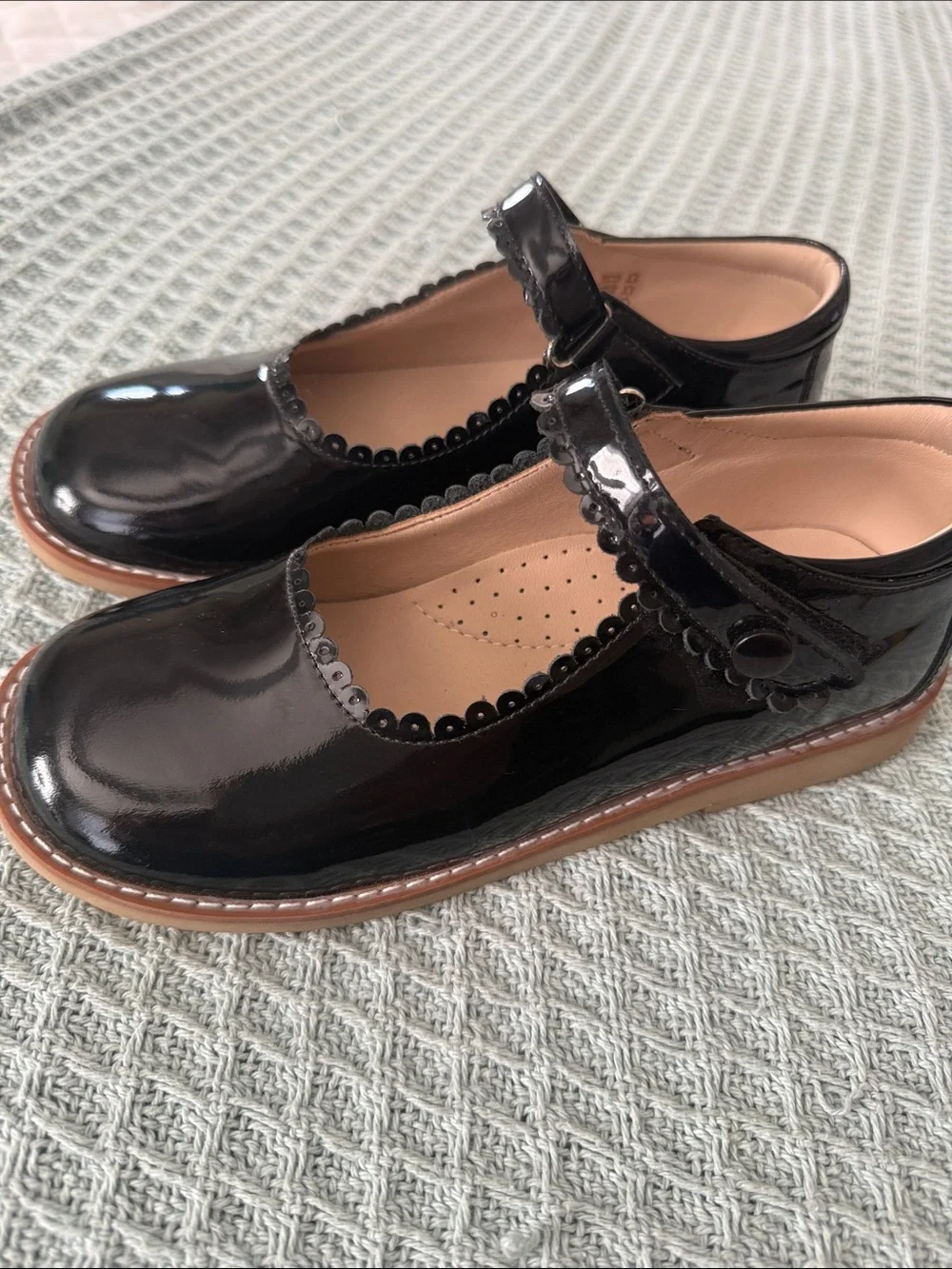 Elephantito Patent Leather Girls Black Mary Jane Shoes kids size 2